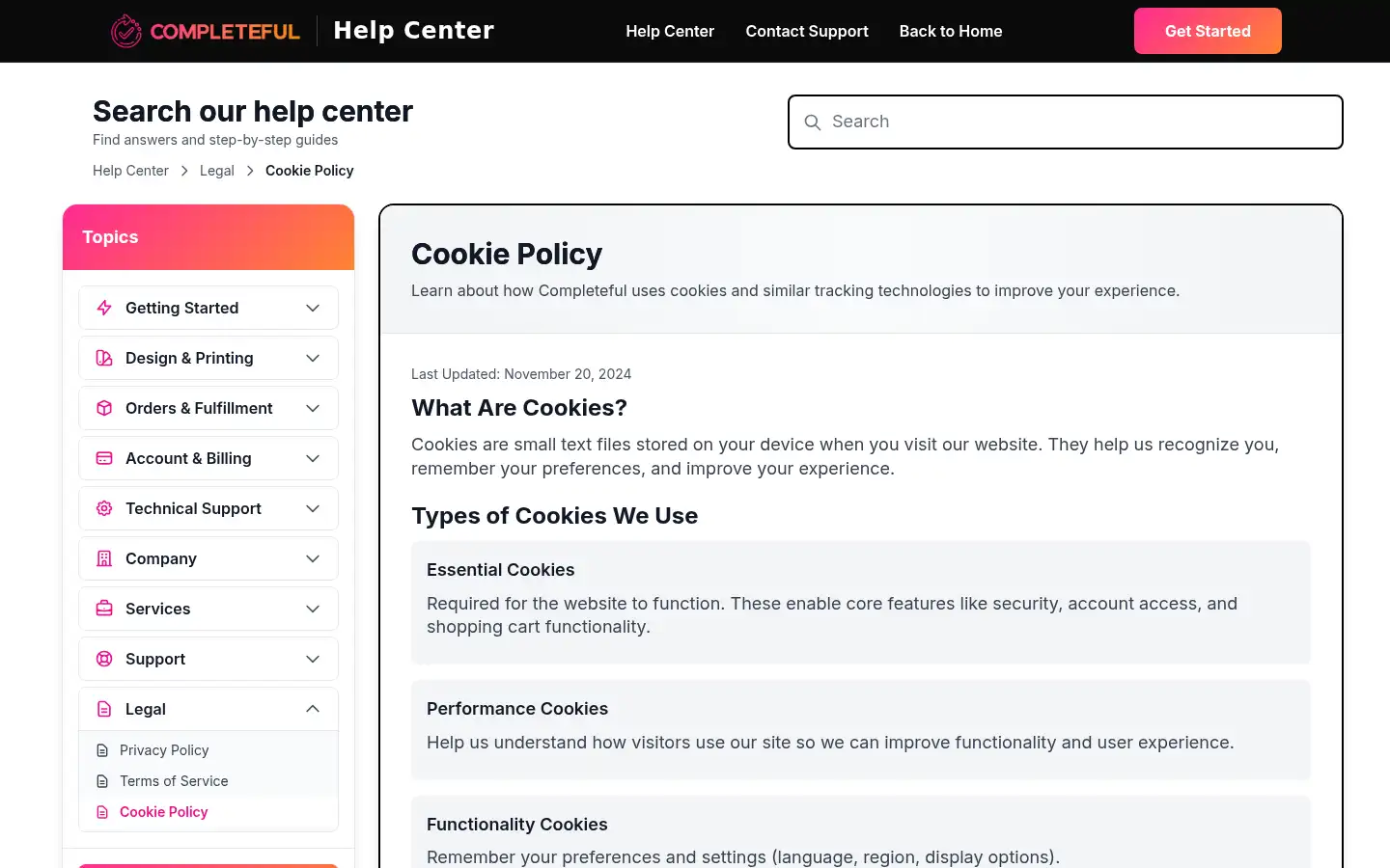 Screenshot of completeful.com