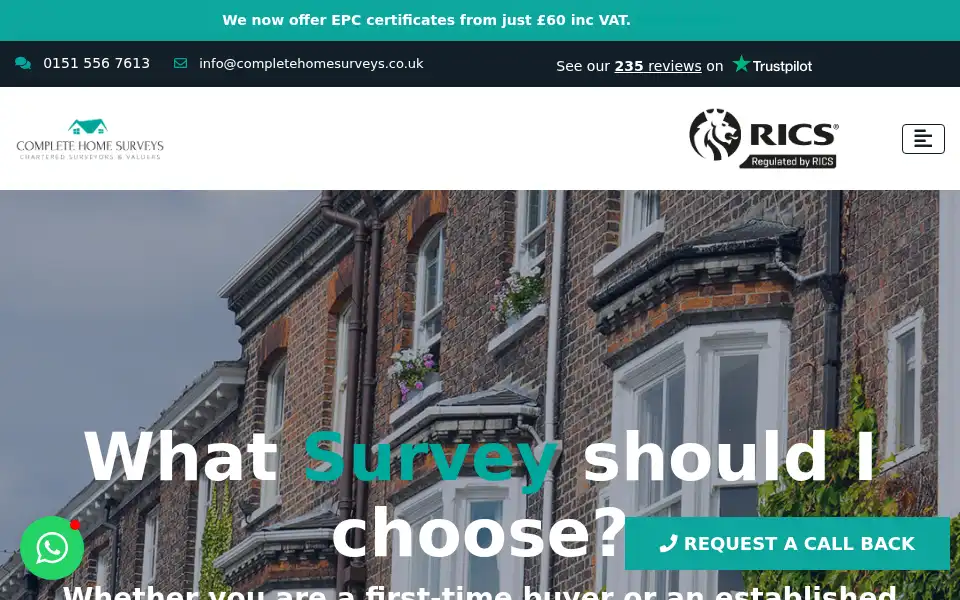 Screenshot of completehomesurveys.co.uk