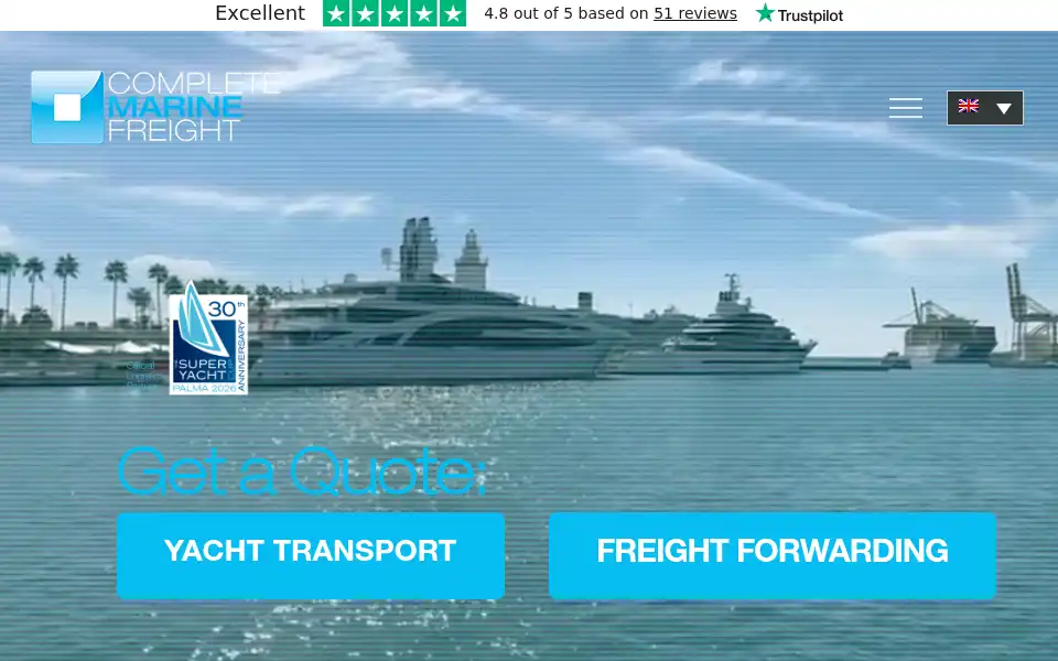 Screenshot of completemarinefreight.com
