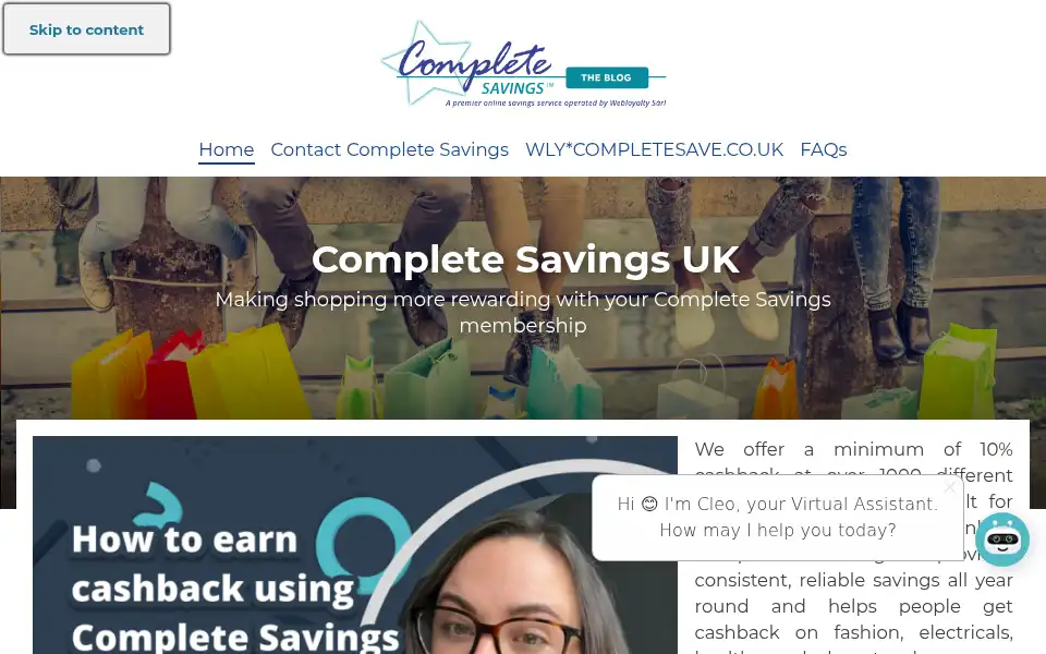 Screenshot of completesavingsblog.co.uk