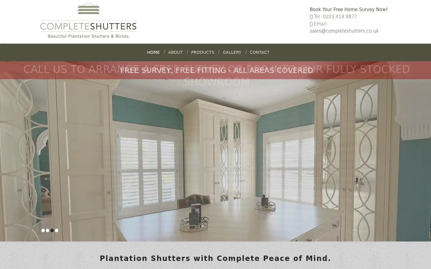 Screenshot of completeshutters.co.uk