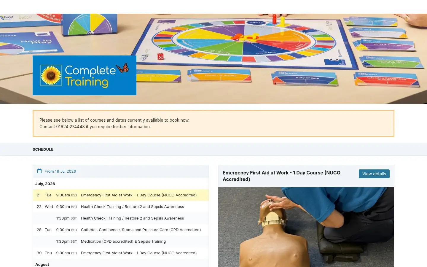 Screenshot of completetraining.uk