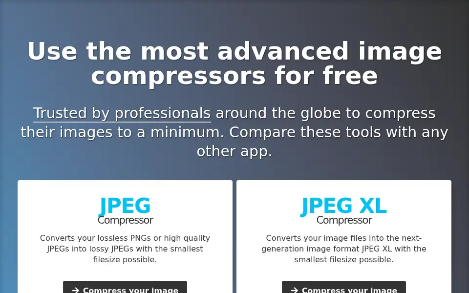 Screenshot of compress-or-die.com