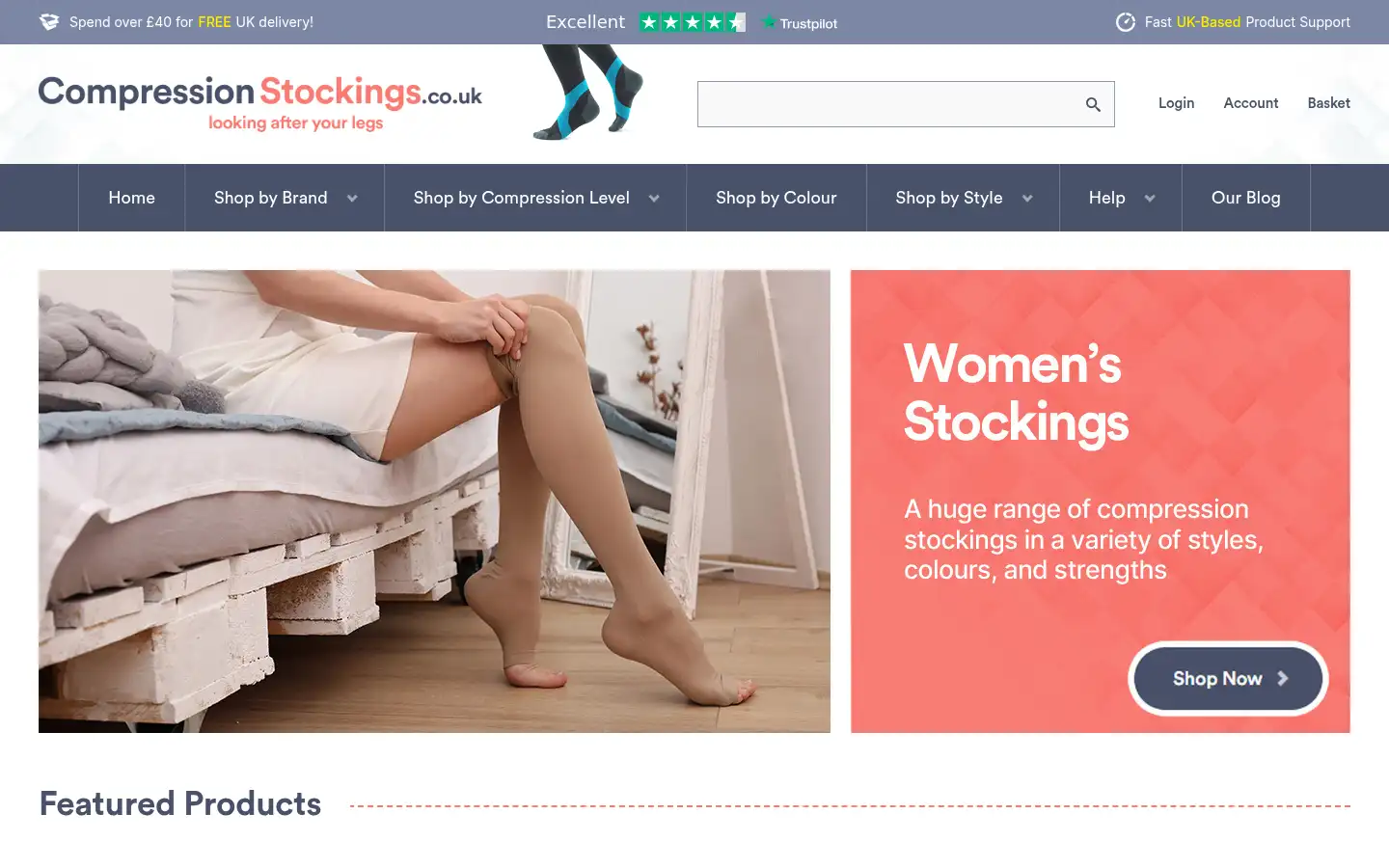Screenshot of compressionstockings.co.uk