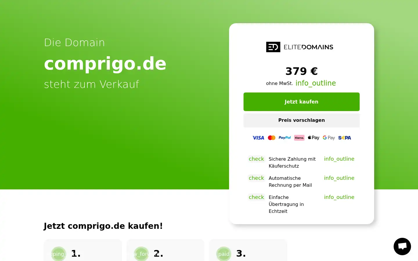 Screenshot of comprigo.de