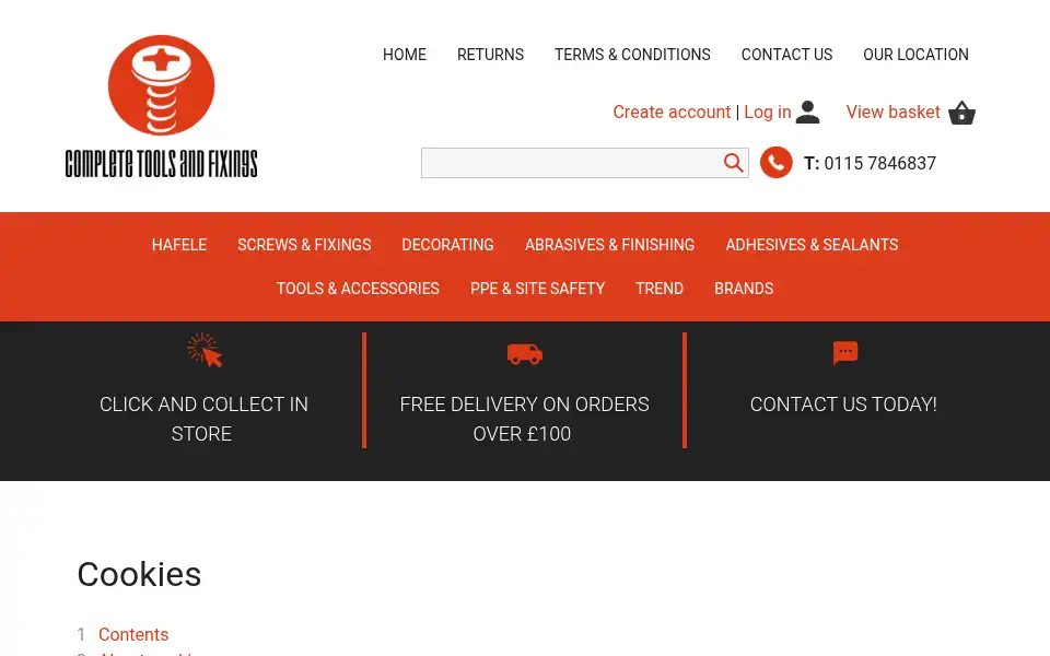 Screenshot of comptools.co.uk