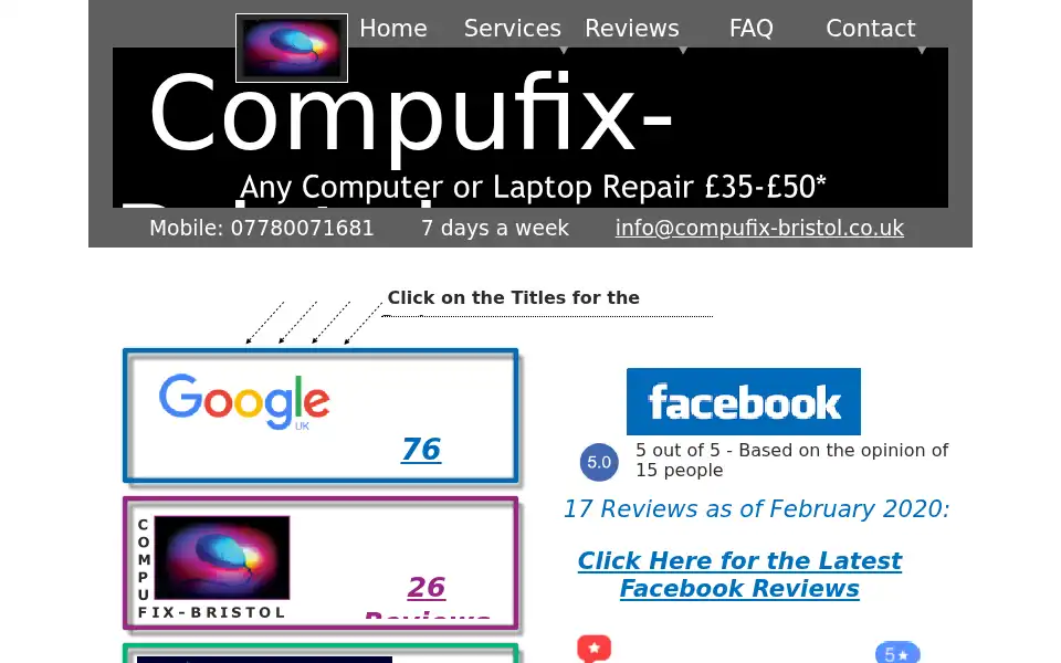 Screenshot of compufix-bristol.co.uk