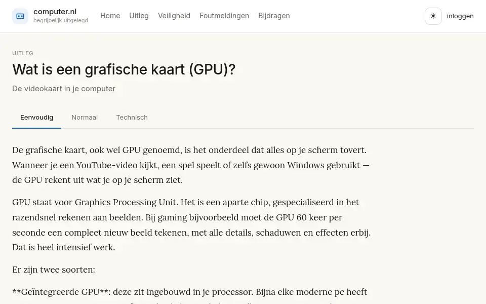 Screenshot of computer.nl