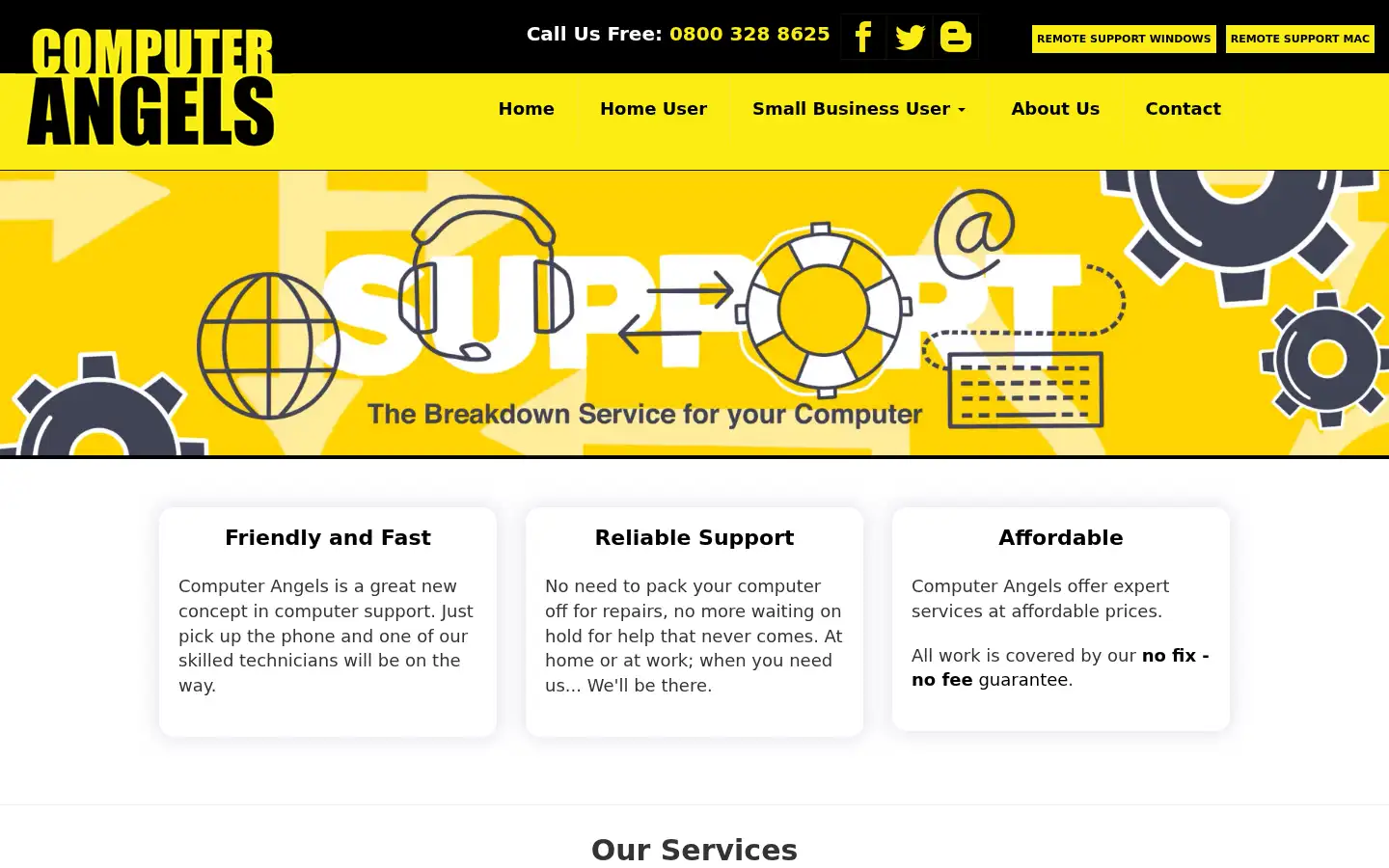 Screenshot of computerangels.co.uk