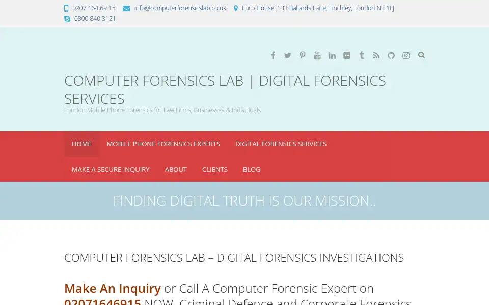 Screenshot of computerforensicslab.co.uk