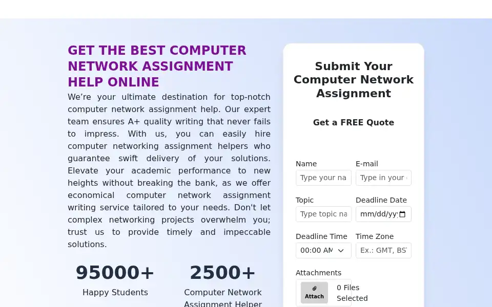 Screenshot of computernetworkassignmenthelp.com