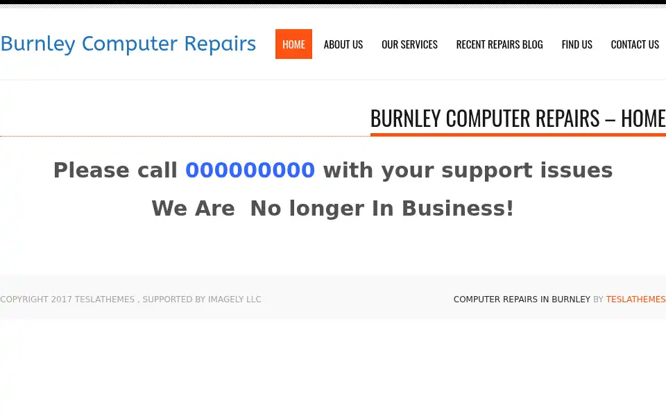 Screenshot of computerrepairsburnley.co.uk