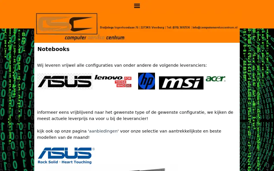 Screenshot of computerservicecentrum.nl