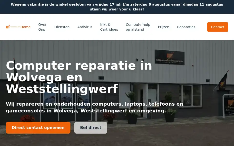 Screenshot of computerservicehofma.nl