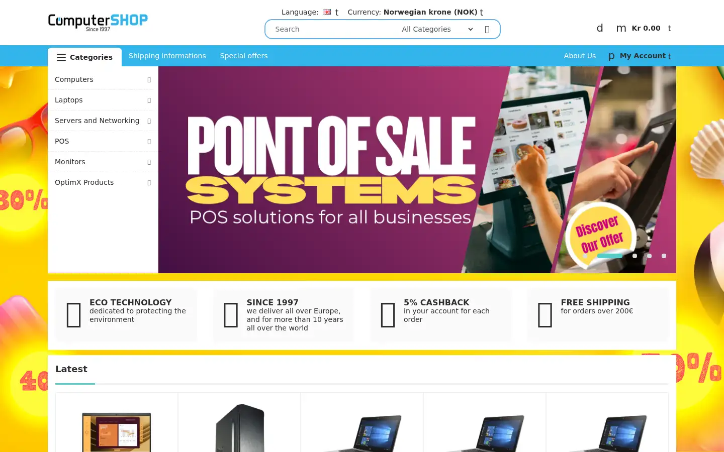Screenshot of computershop.eu