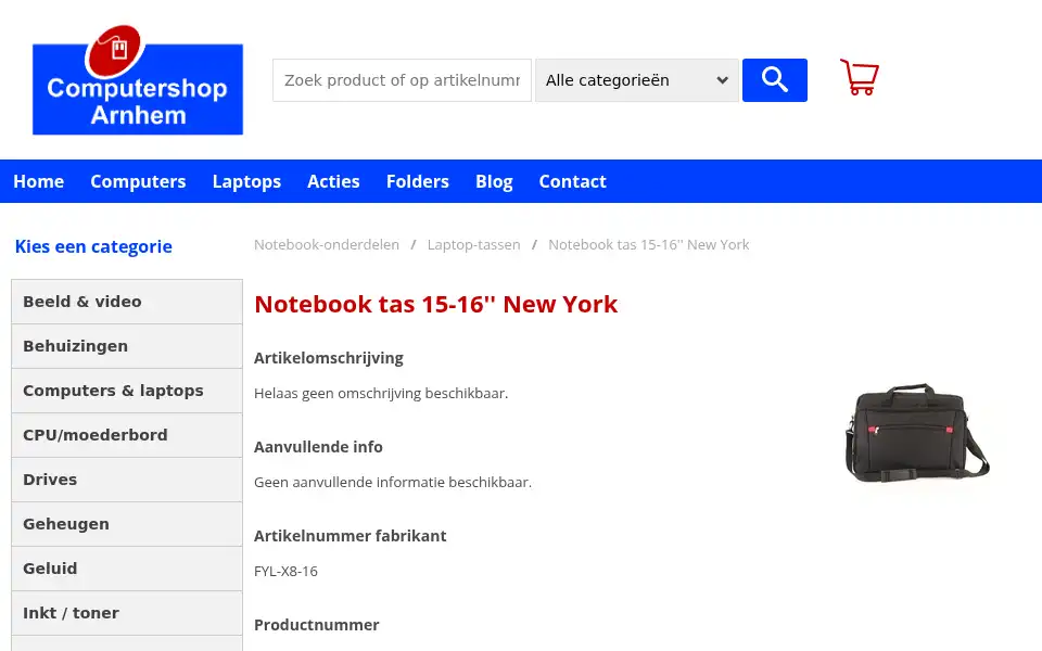 Screenshot of computershoparnhem.nl
