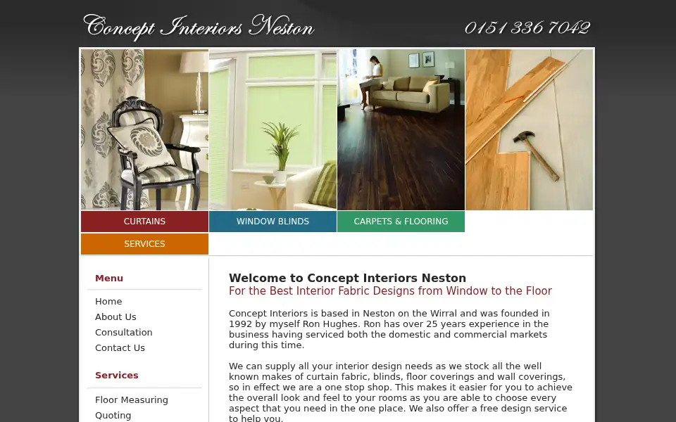 Screenshot of conceptinteriors.co.uk