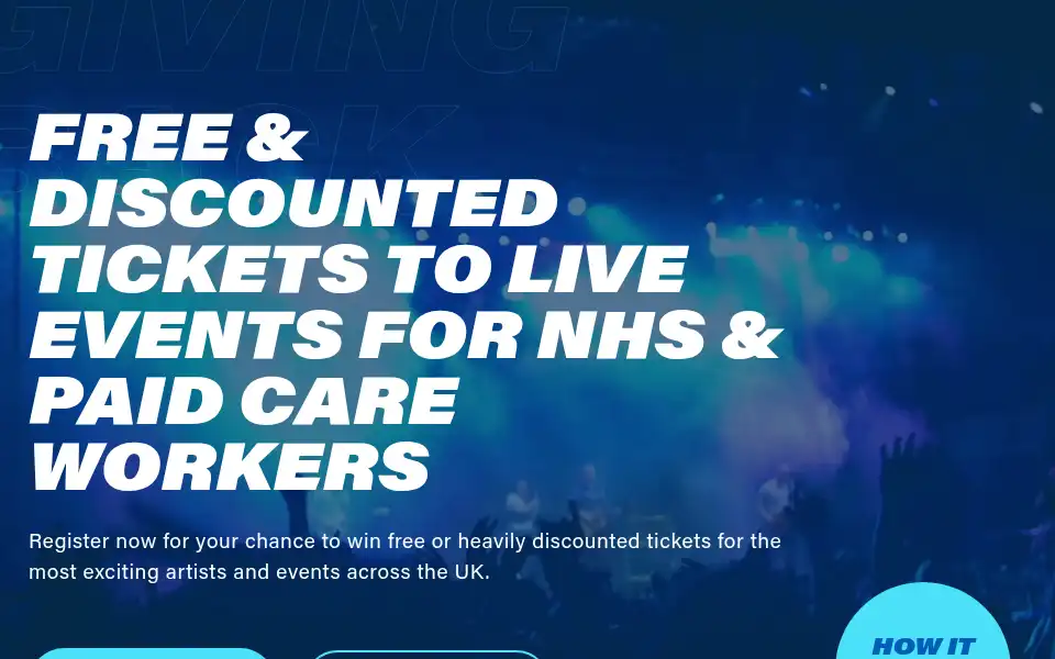 Screenshot of concertsforcarers.org.uk