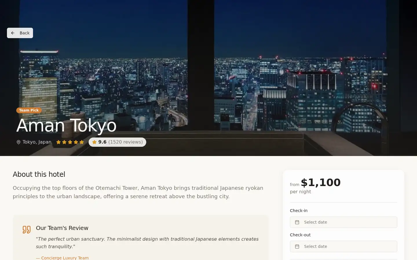 Screenshot of concierge-luxury.com