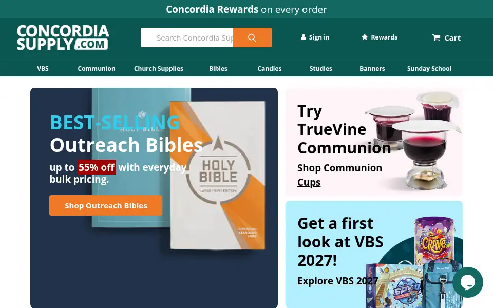 Screenshot of concordiasupply.com