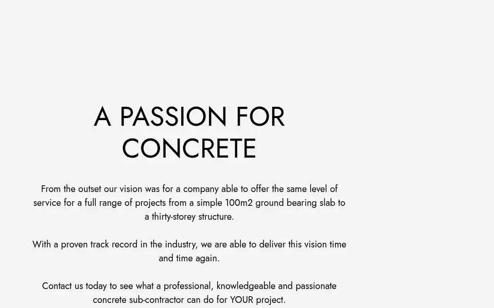 Screenshot of concretesf.co.uk