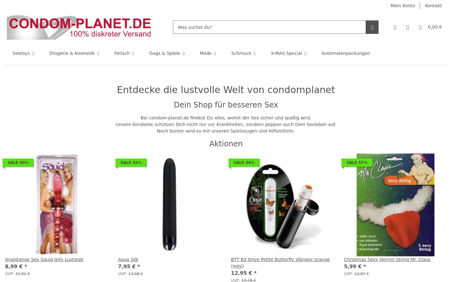 Screenshot of condom-planet.de
