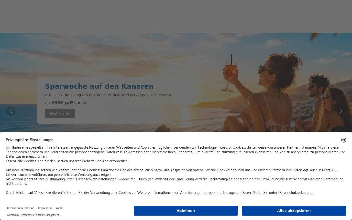Screenshot of condorholidays.com