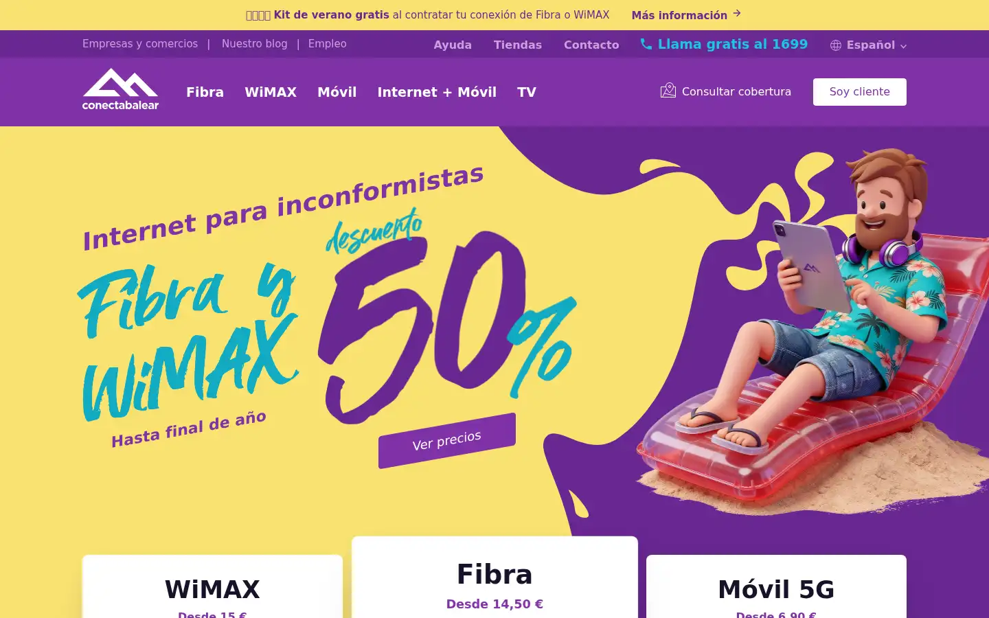 Screenshot of conectabalear.com