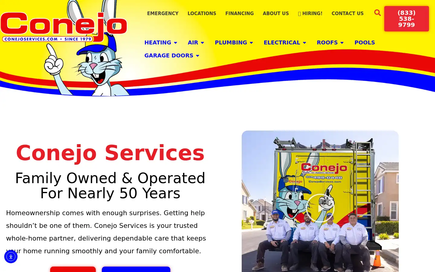 Screenshot of conejoservices.com