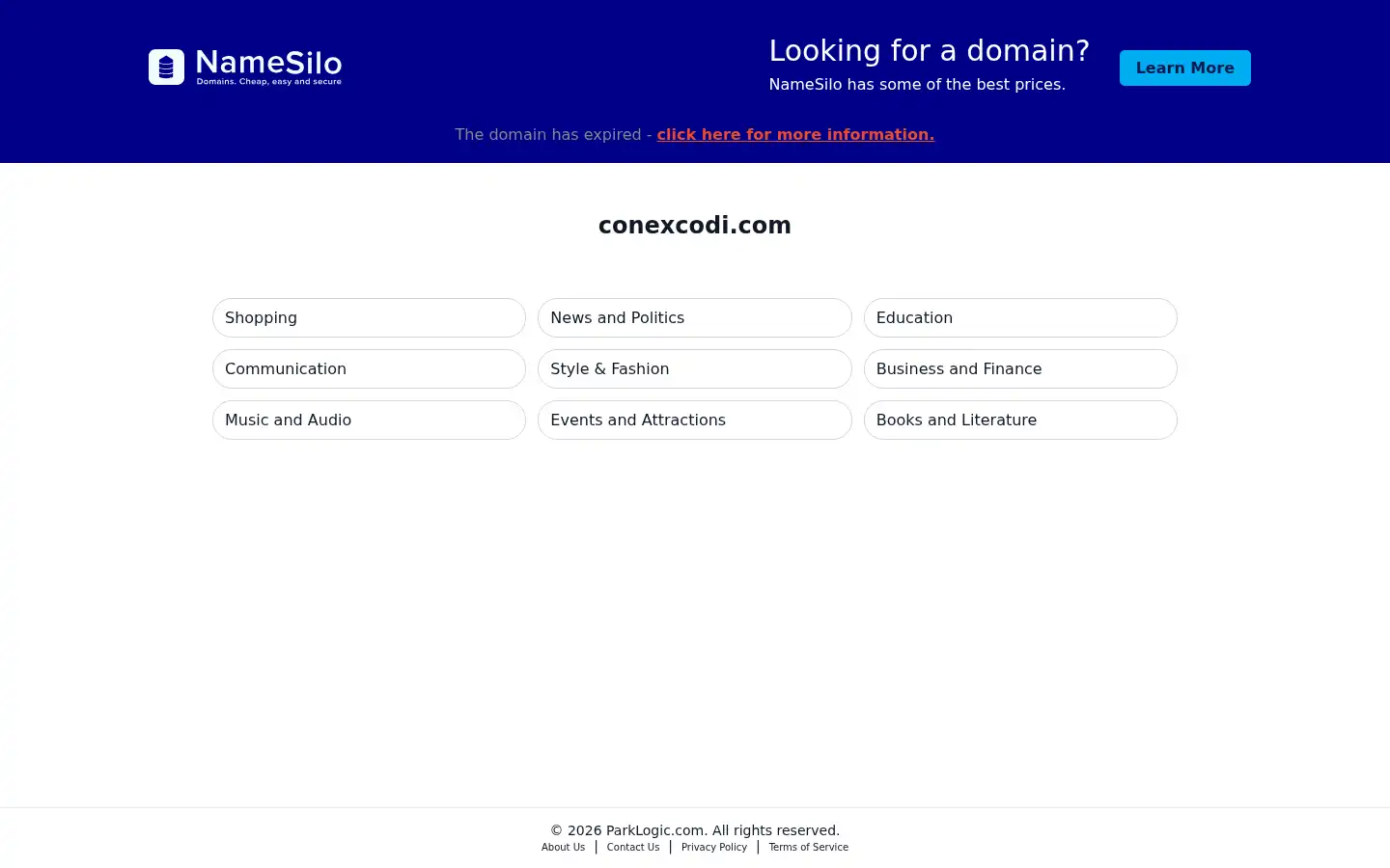 Screenshot of conexcodi.com