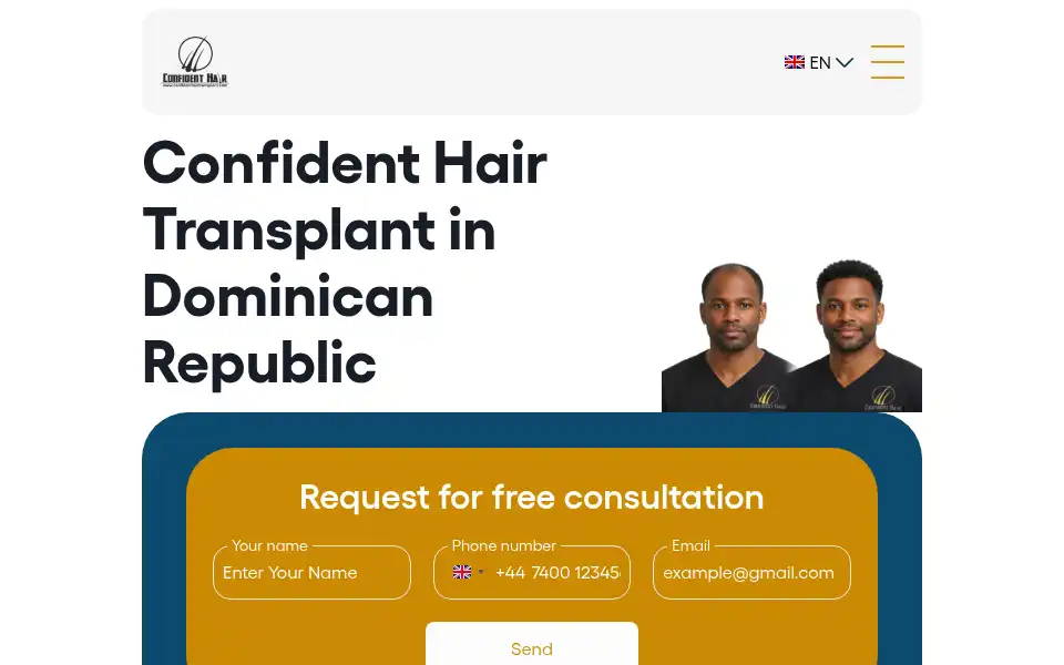 Screenshot of confidenthairtransplant.com