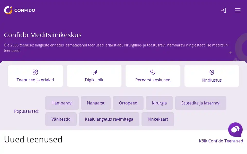 Screenshot of confido.ee