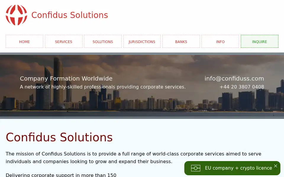 Screenshot of confiduss.com