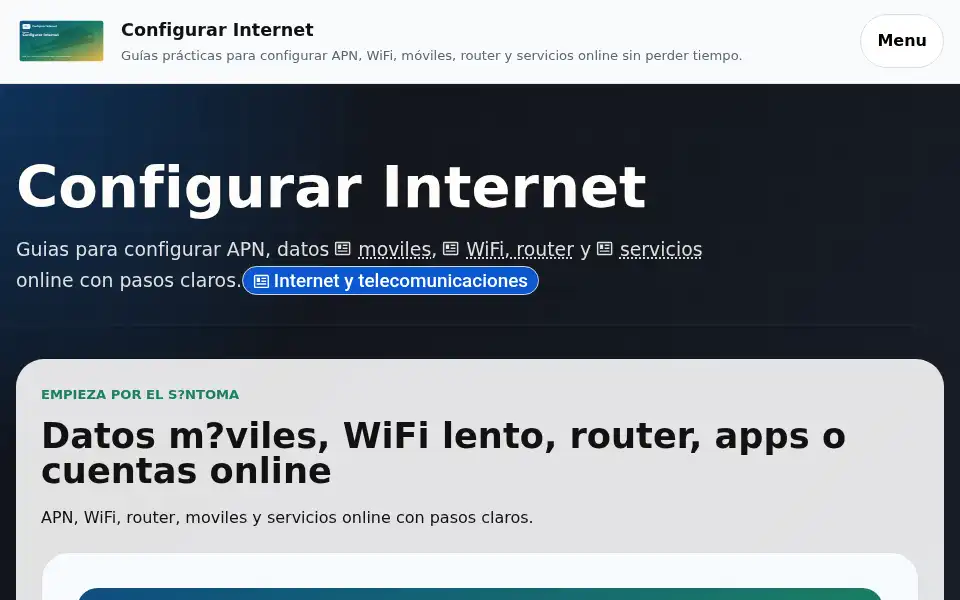 Screenshot of configurarinternet.com