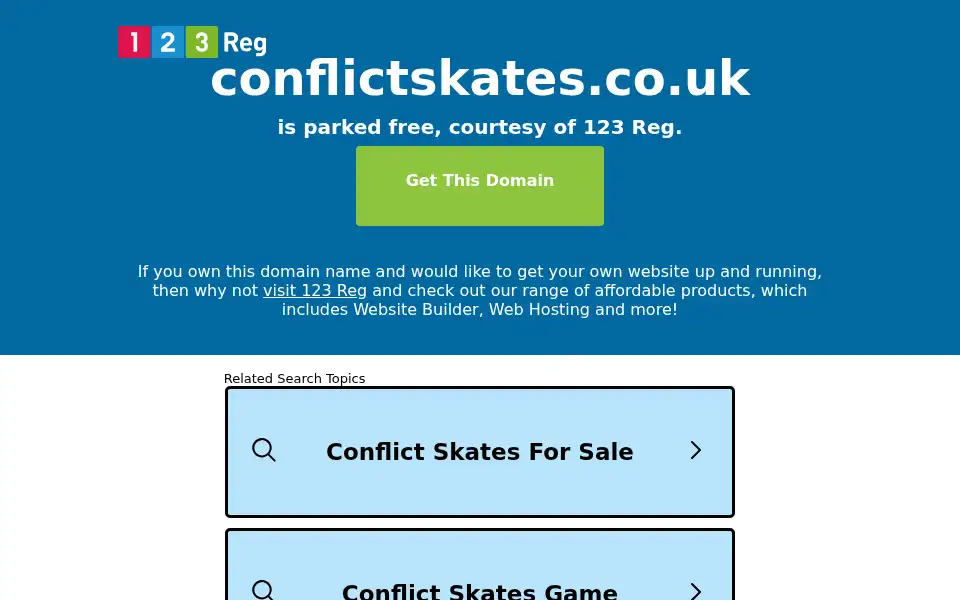 Screenshot of conflictskates.co.uk