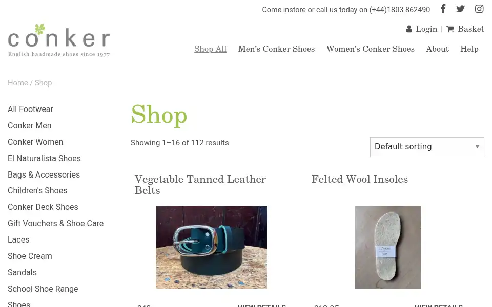 Screenshot of conkershoes.com