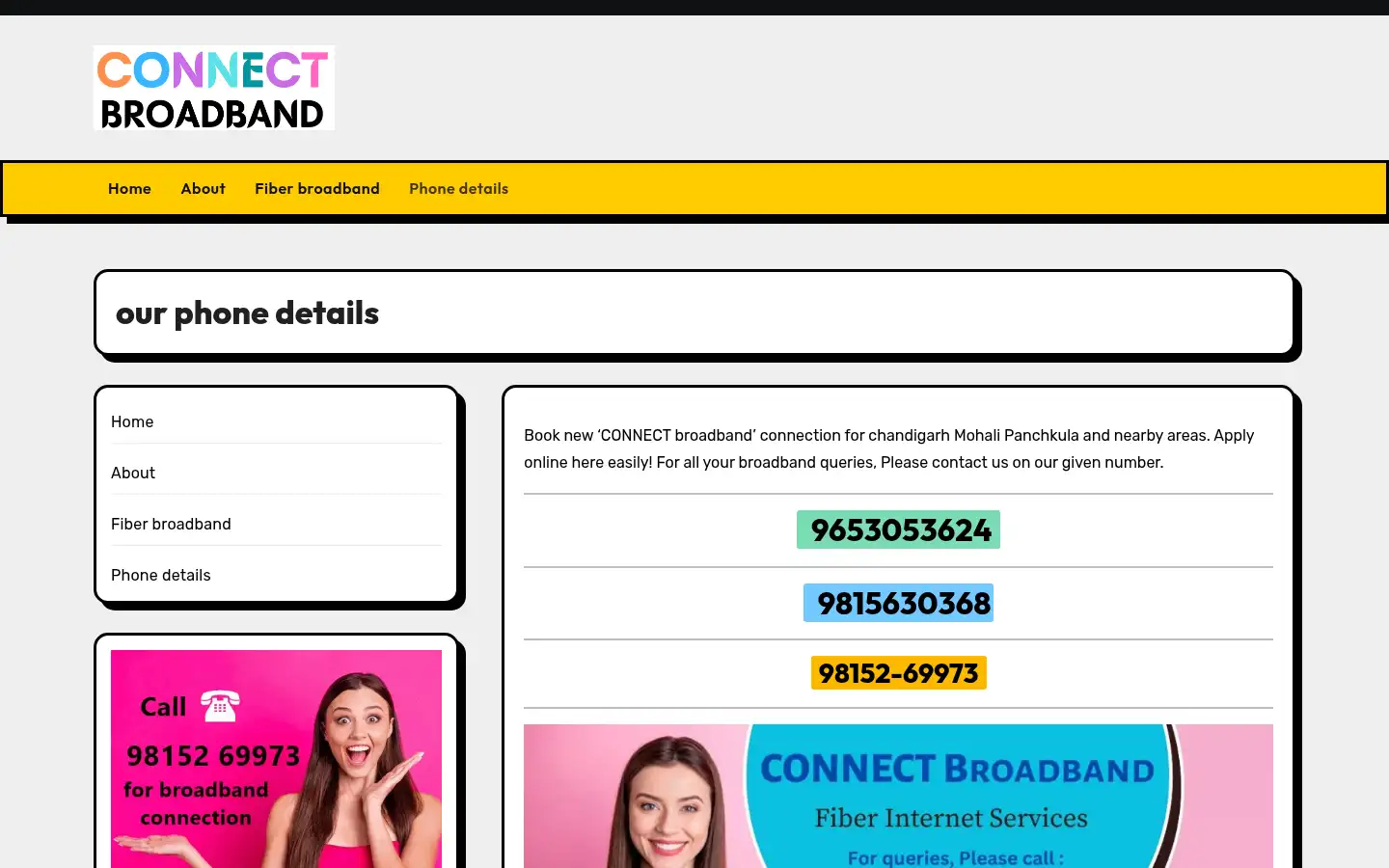 Screenshot of connectbroadbandservice.in