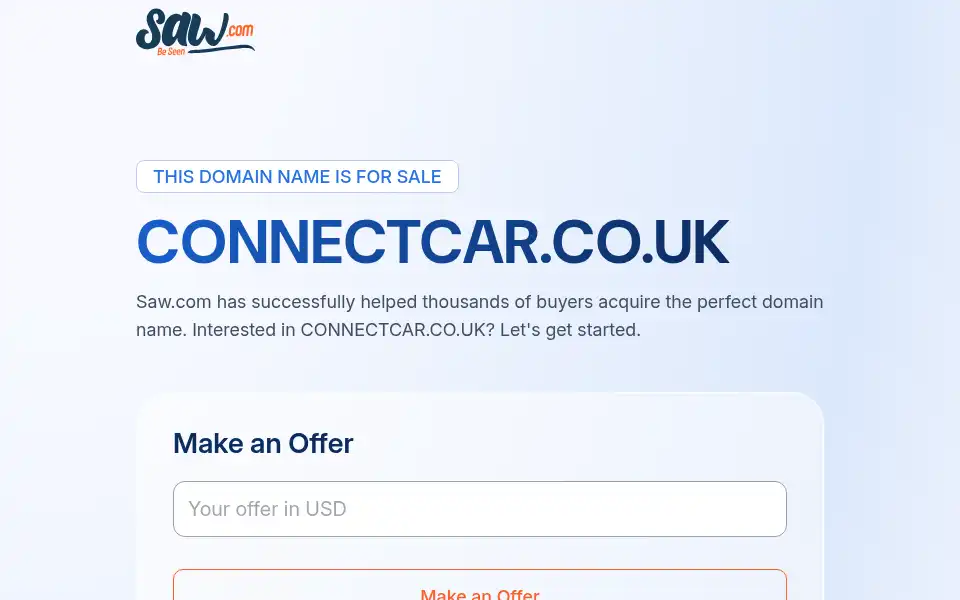 Screenshot of connectcar.co.uk