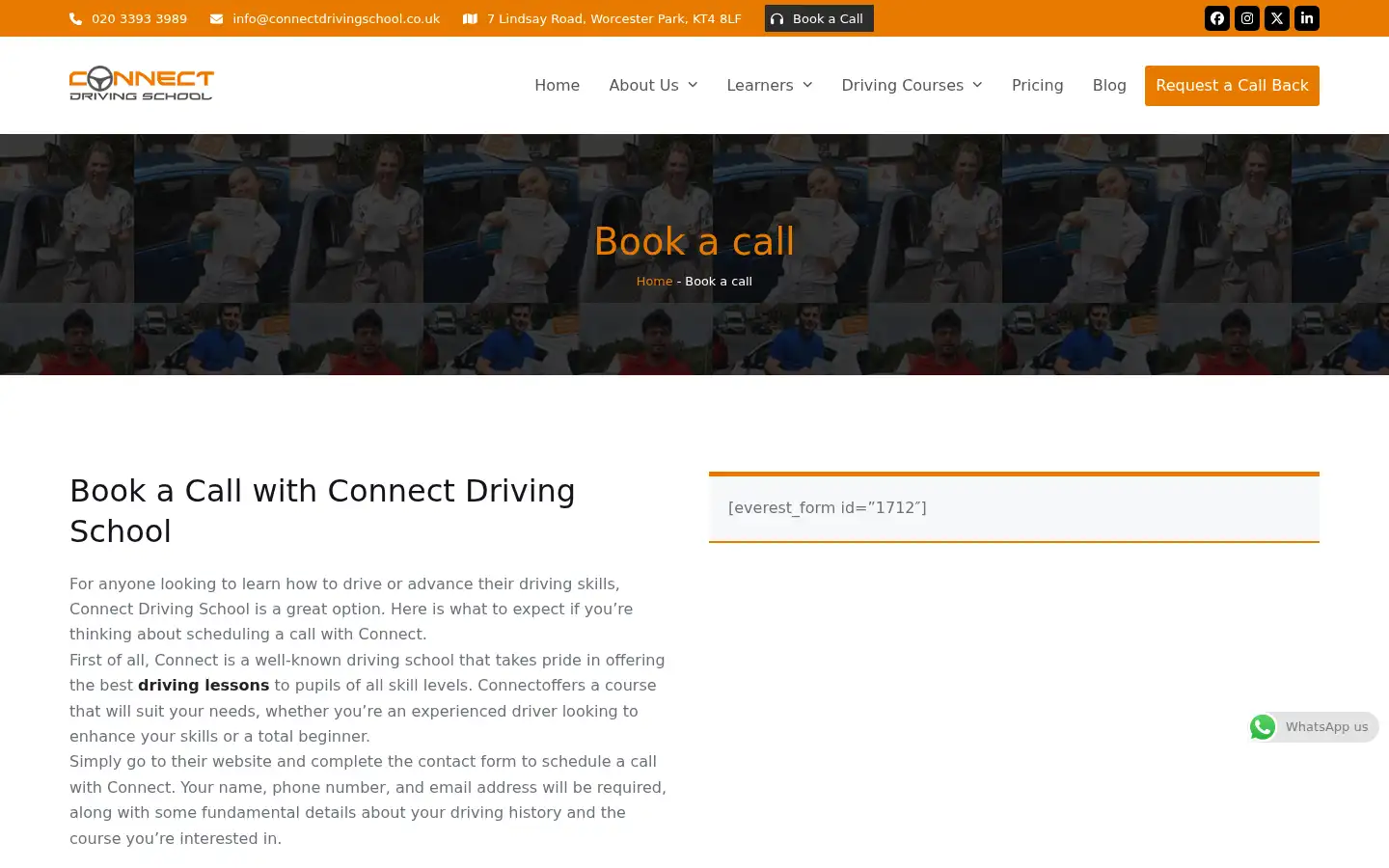 Screenshot of connectdrivingschool.co.uk