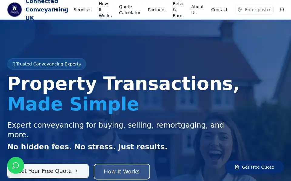 Screenshot of connectedconveyancing.co.uk