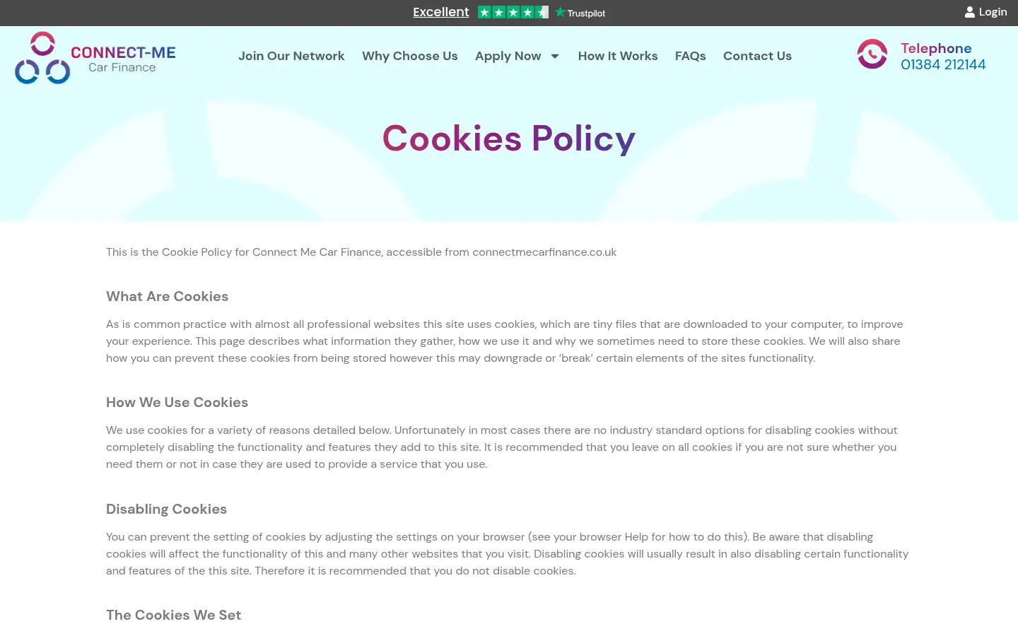 Screenshot of connectmecarfinance.co.uk