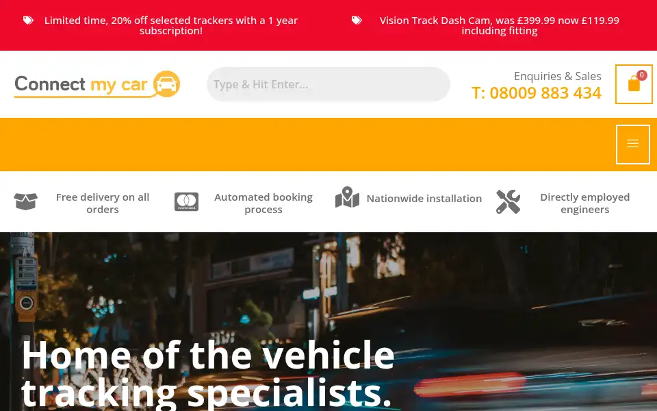 Screenshot of connectmycar.com