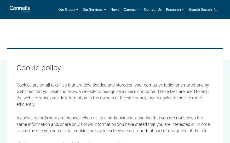 Screenshot of connellsgroup.co.uk