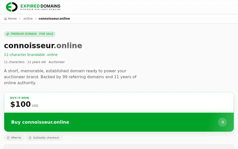 Screenshot of connoisseur.online