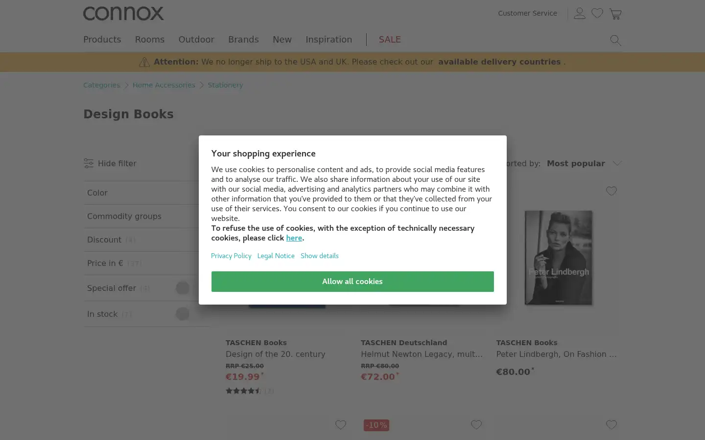 Screenshot of connox.co.uk