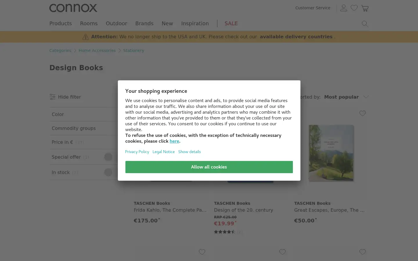 Screenshot of connox.com
