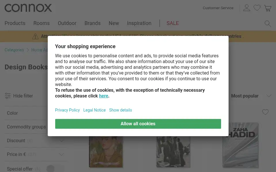 Screenshot of connox.dk