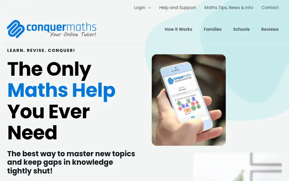 Screenshot of conquermaths.com