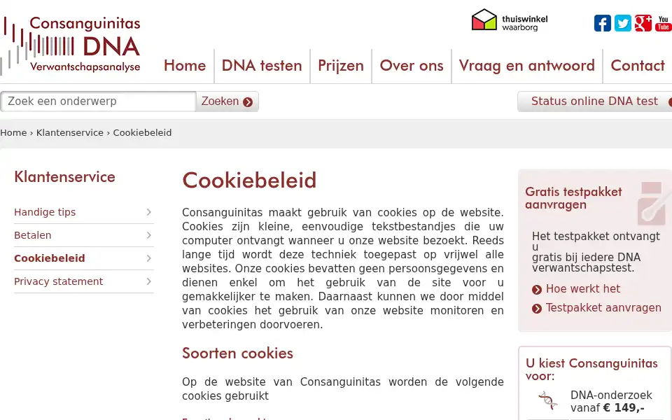 Screenshot of consanguinitas.nl
