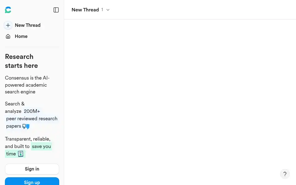 Screenshot of consensus.app